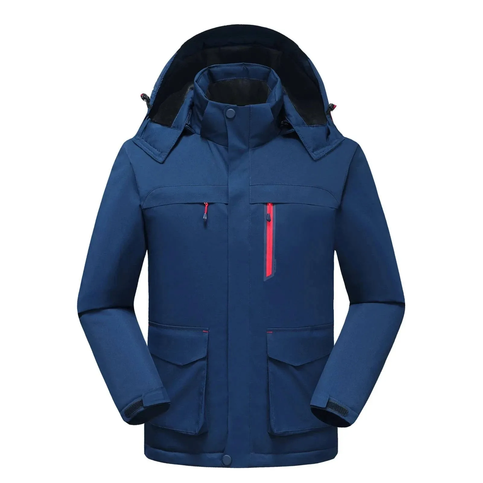 2021 New Heated Jacket with Detachable Hood Winter Warm Heating Jackets Waterproof Rain Coat Windbreaker Clothing Jacket Men