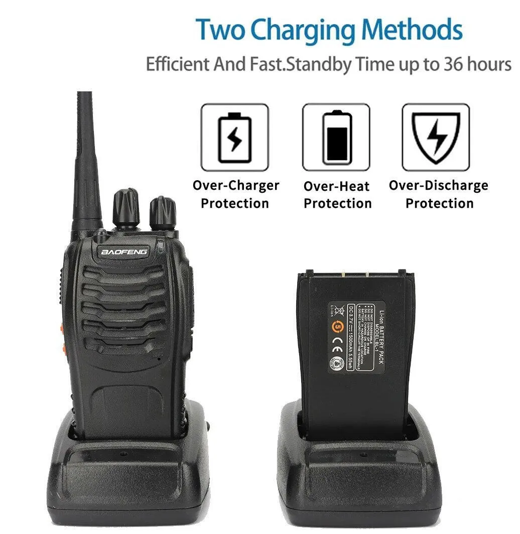 2Pcs Baofeng BF-888S Walkie Talkie Two-way Radio Set BF 888s UHF 400-470MHz 16CH long range walkie-talkie Radios Transceiver