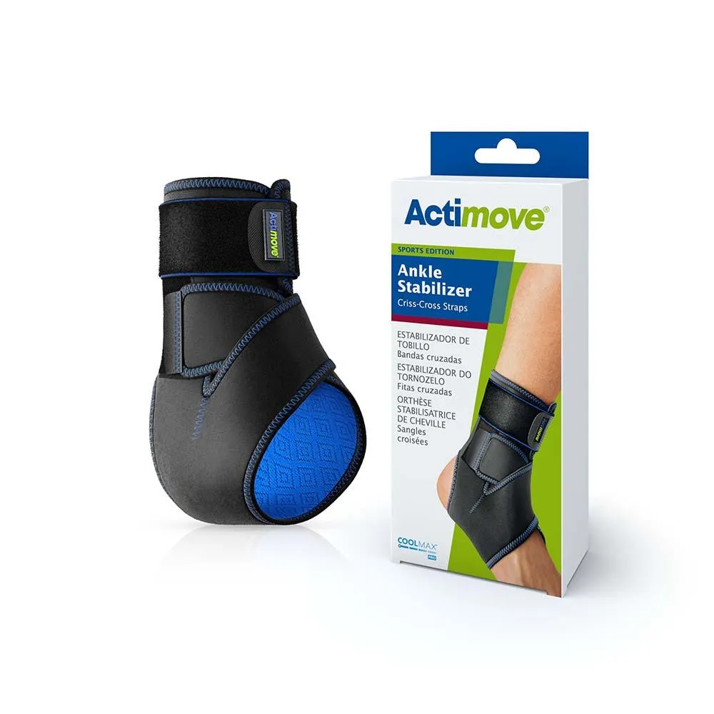 Actimove Sports Edition Ankle Stabilizer, Criss-Cross Straps, Universal, Black