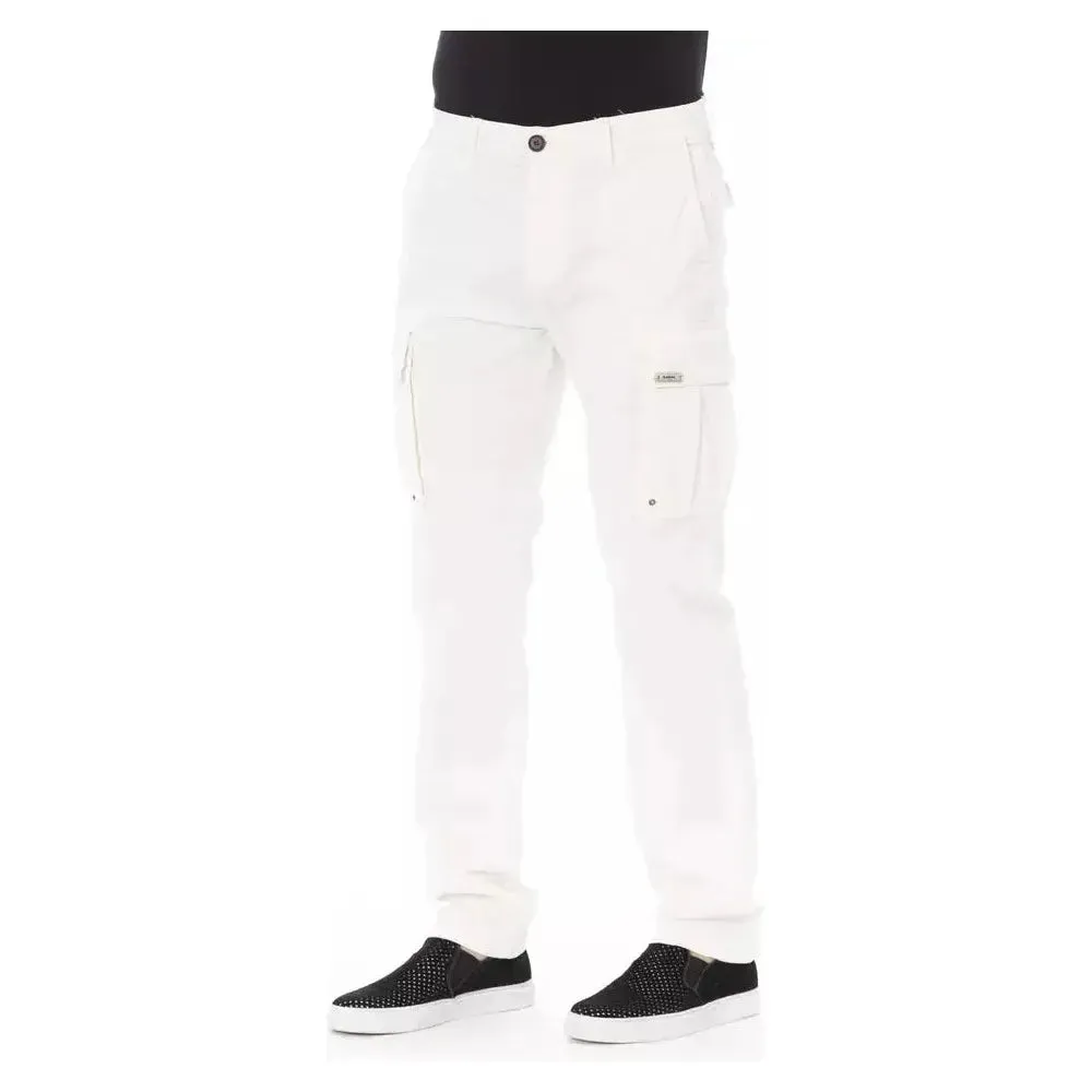 Baldinini Trend White Cotton Men Cargo Pant