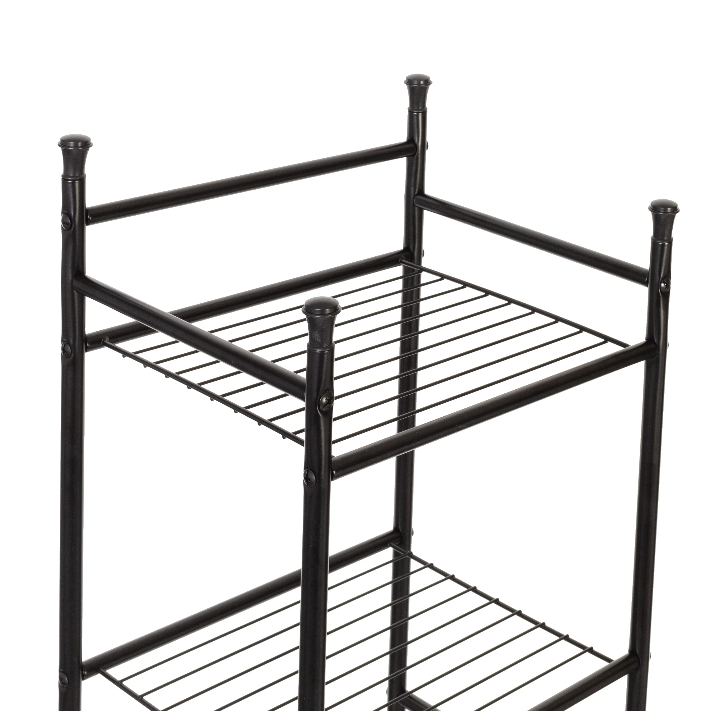 Black 6-Tier Space-Saving Shelving Tower