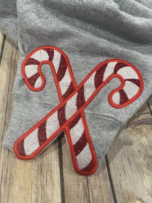 Candy Cane Side Design Applique 3 sizes