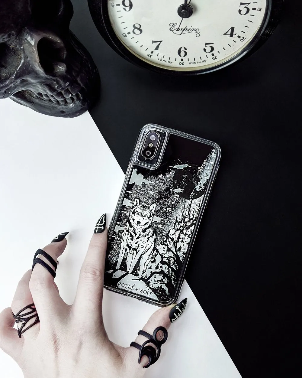 Castle Whitewolf  - Shock Resistant Phone Case - Silver Glitter