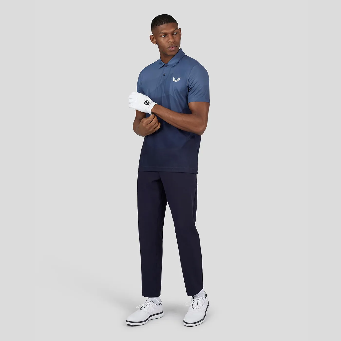 Castore Geo Gradient Printed Golf Polo Shirt - Navy