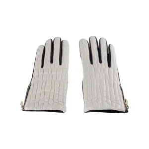 Cavalli Class Gray Lambskin Women Glove