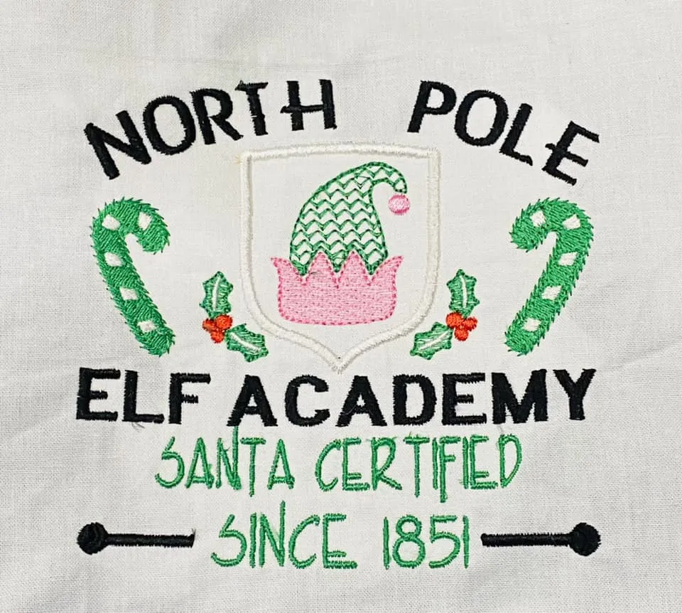 Elf North Pole Academy Applique