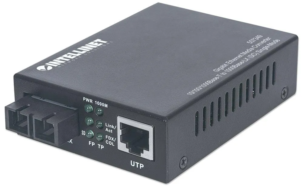 Gigabit Media Converter for Single-Mode SC Fiber