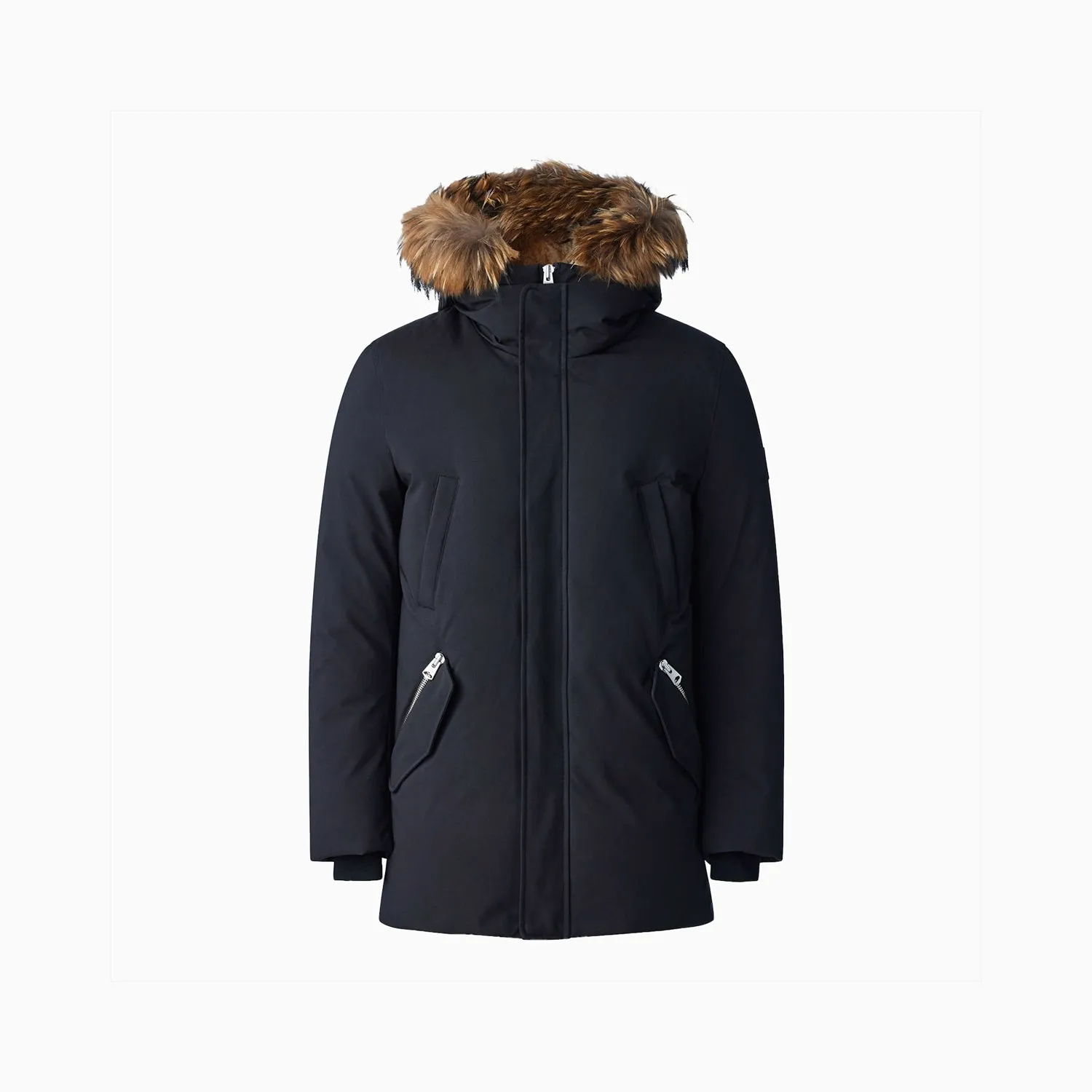 Men's EDWARD 2-in-1 down parka with hooded bib and natural fur Jacket