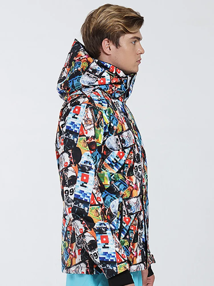 Men's High Windproof Technology Colorfull Printed Snowboard & Ski Jacket Wear