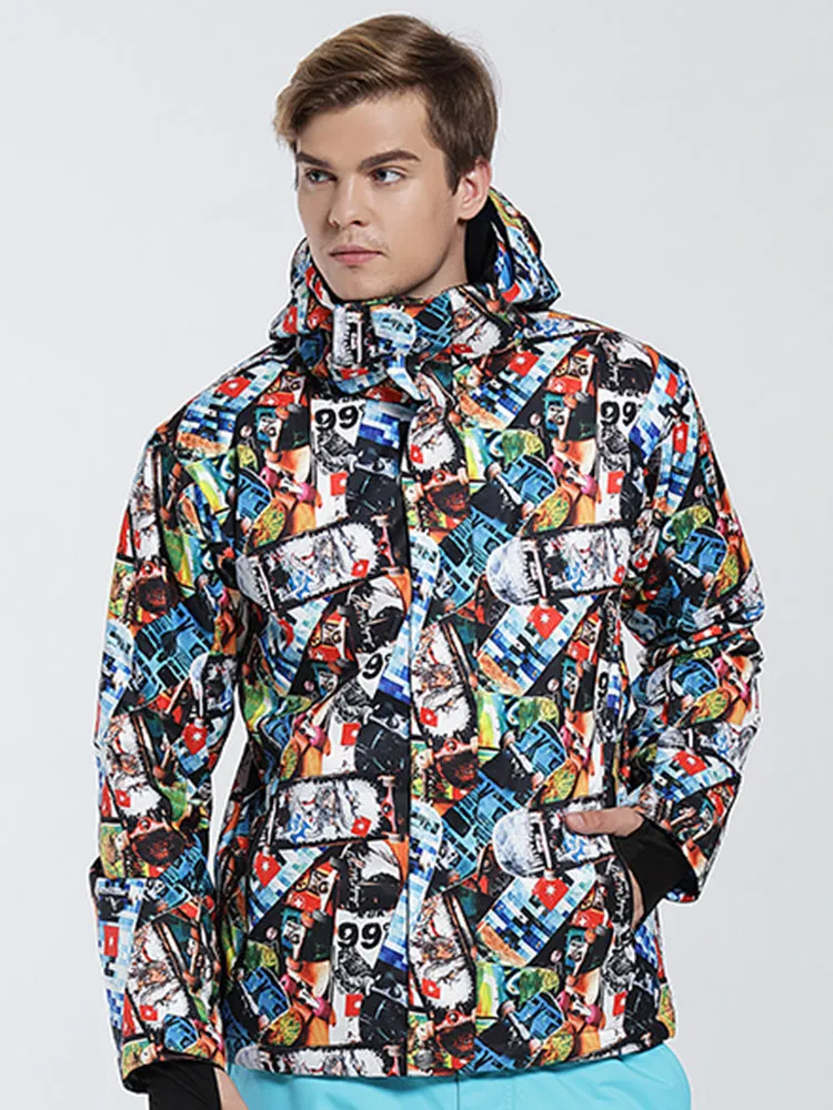 Men's High Windproof Technology Colorfull Printed Snowboard & Ski Jacket Wear