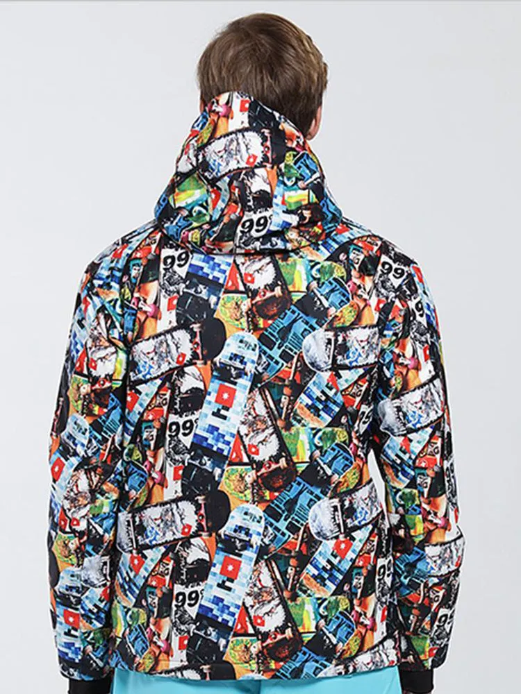 Men's High Windproof Technology Colorfull Printed Snowboard & Ski Jacket Wear