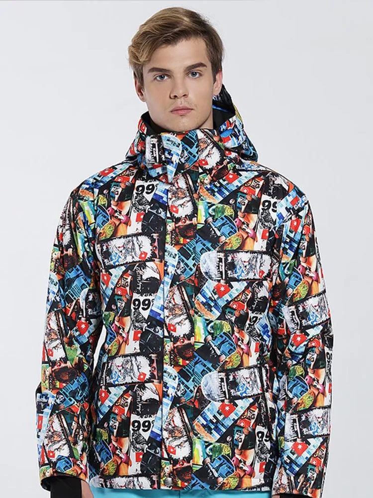 Men's High Windproof Technology Colorfull Printed Snowboard & Ski Jacket Wear