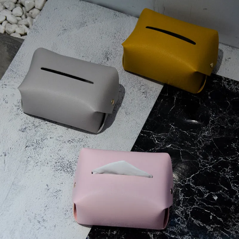 Minimalist Leather Tissue Box Cover, HG0135