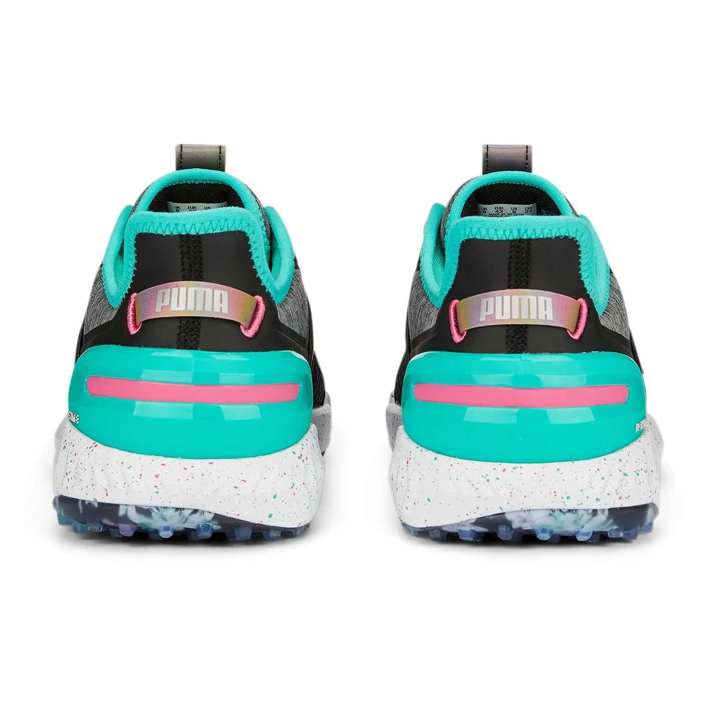 Puma x PTC IGNITE Elevate Spikeless Golf Shoes - Puma Black/ Aqua Green/ Shocking Pink