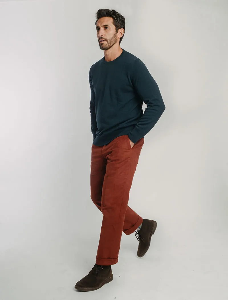 Rust Moleskin Comfort Trousers