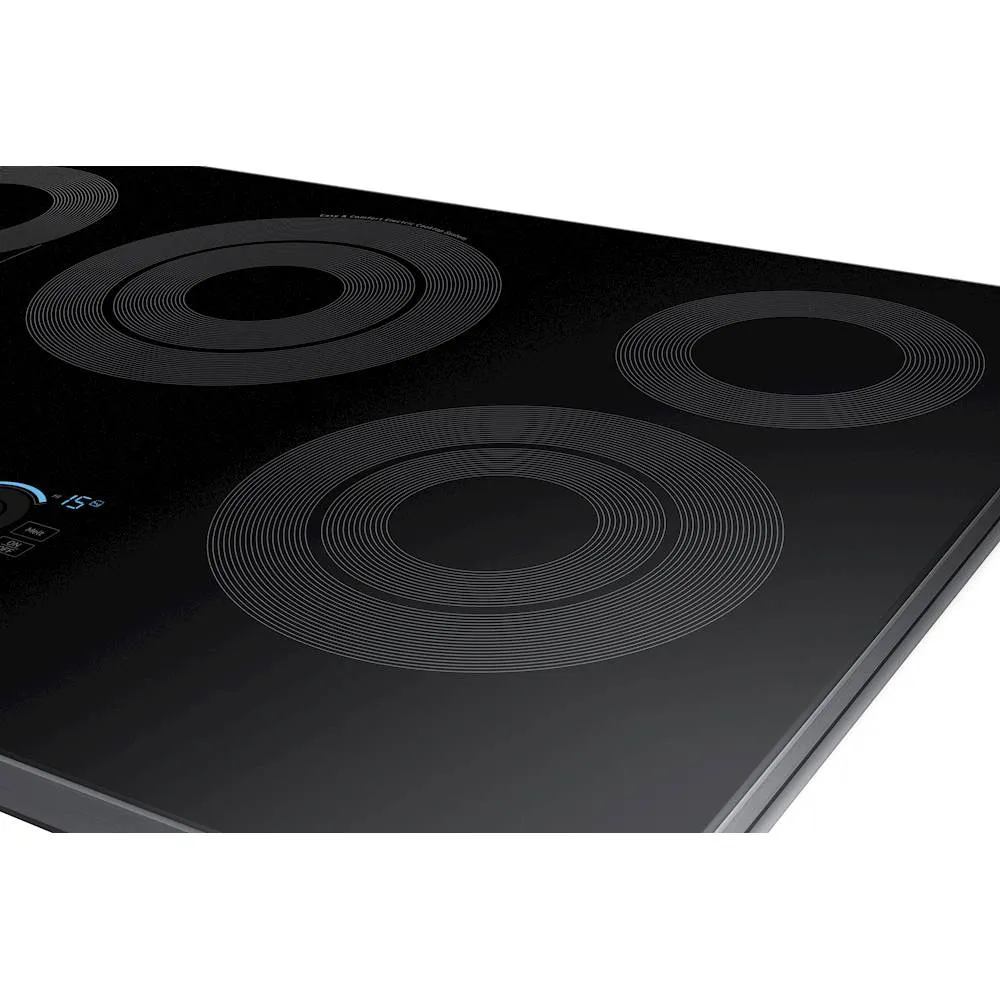 Samsung - 30" Fingerprint Resistant Electric Cooktop-Black Stainless Steel - Fingerprint Resistant Black Stainless Steel