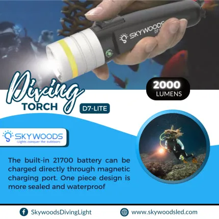 Skywoods D7 Lite-2000 Dive Torch