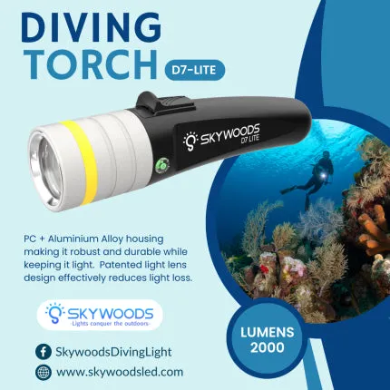 Skywoods D7 Lite-2000 Dive Torch