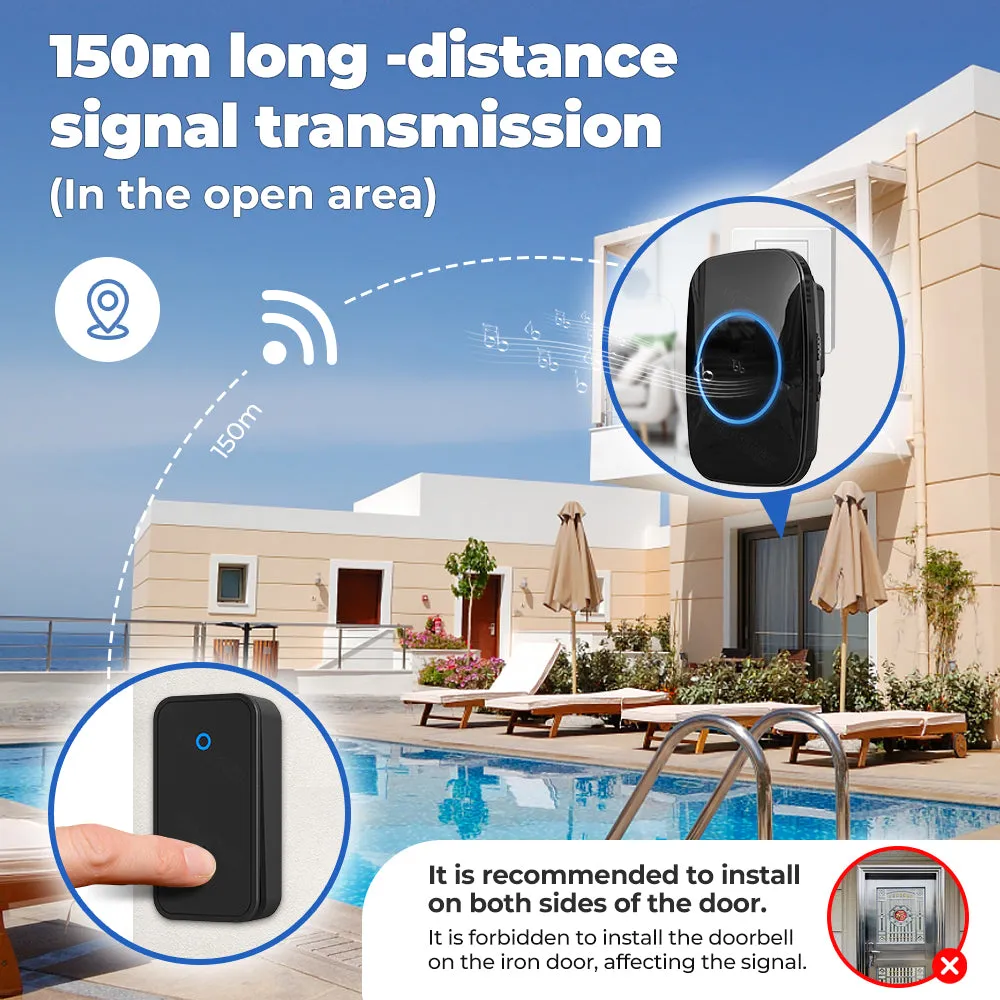 SMATRUL Self-Powered Wireless Doorbell, 1 transmitter   1 receiver