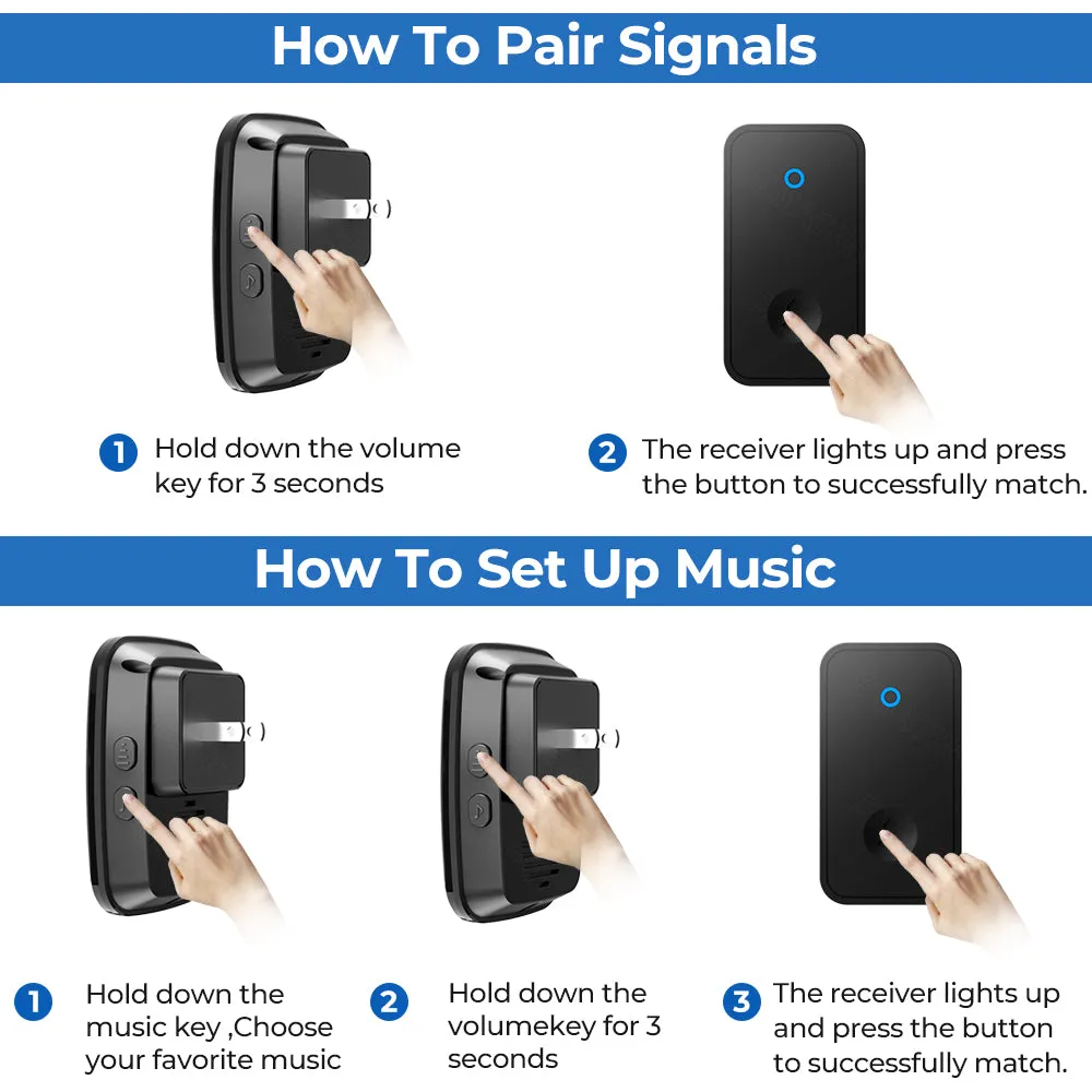 SMATRUL Self-Powered Wireless Doorbell, 1 transmitter   1 receiver