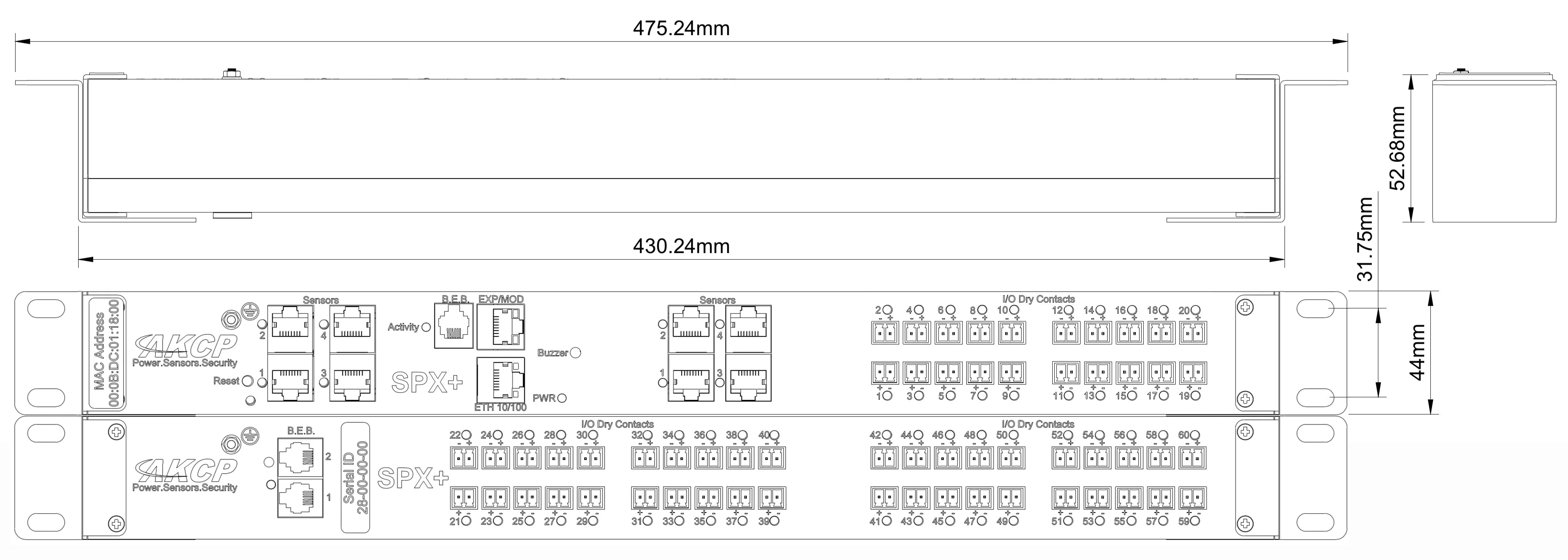 SPX8-X60 - sensorProbeX  (SPX ) Standard Configuration