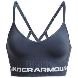 Under Armour Seamless Low Long Sports Bra - Womens - Downpour Grey/White