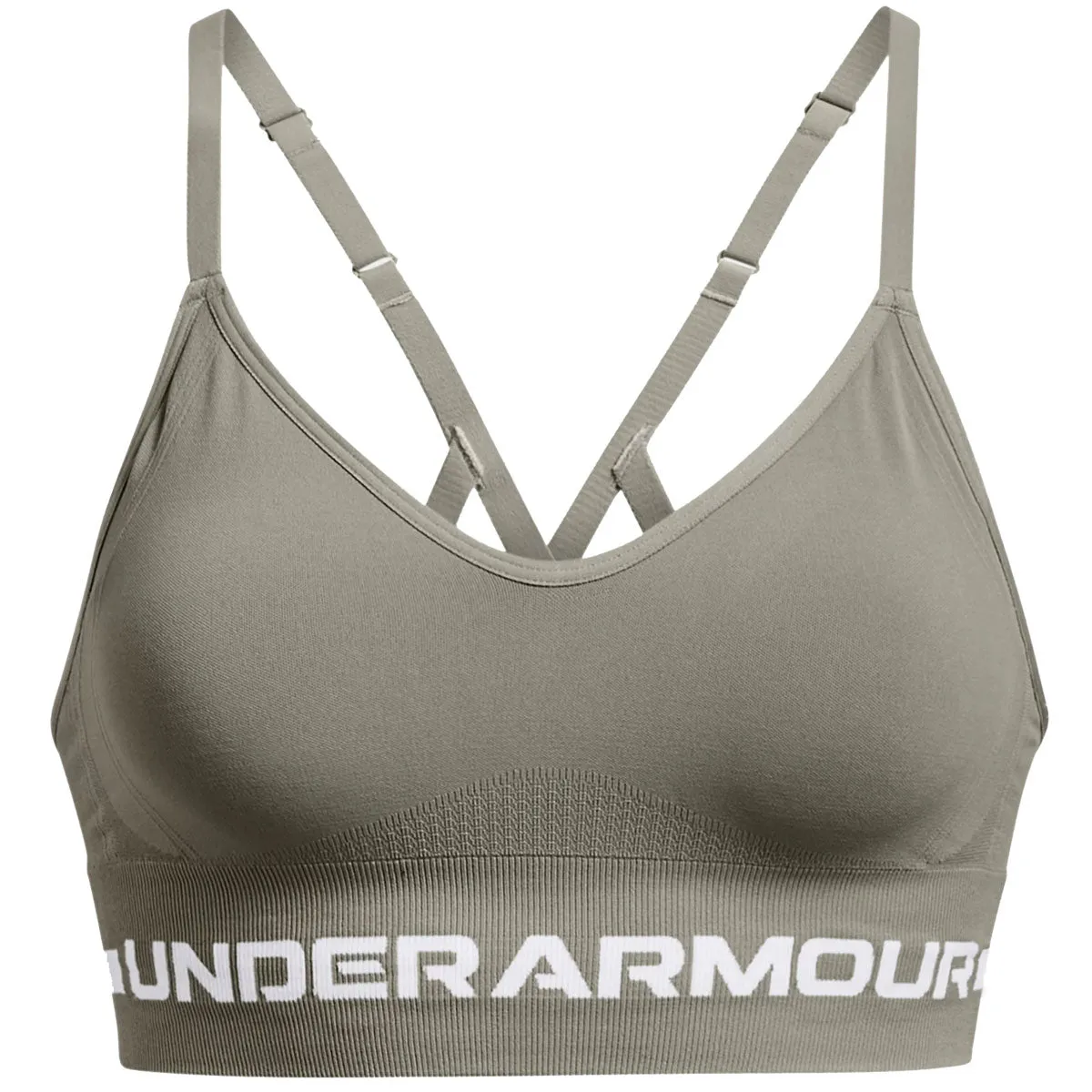 Under Armour Seamless Low Long Sports Bra - Womens - Grove Green/White