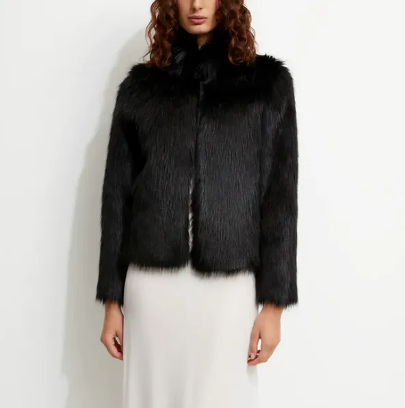 Unreal Fur Delicious Short Black Fur Jacket