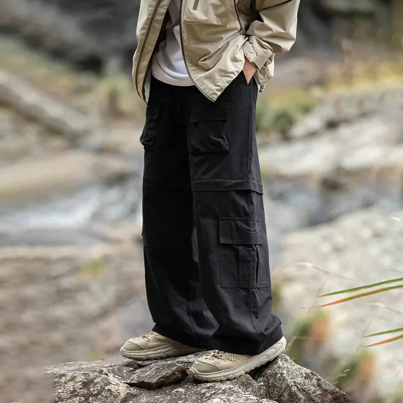 Wiaofellas  -  Brand Multiple Pockets Cargo Pants for Mans Baggy Spring New Outdoors Pants Mountaineering Classics Mens Clothing