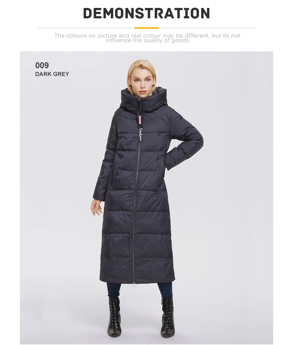 Winter Women's Outwear Parka Super Long Warm And Windproof Zipper Cotton Coat Winter Jackets