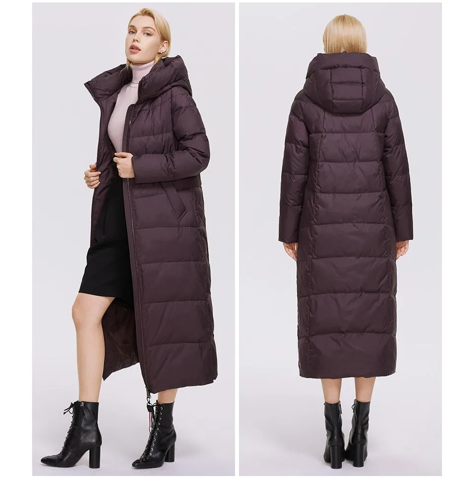 Winter Women's Outwear Parka Super Long Warm And Windproof Zipper Cotton Coat Winter Jackets