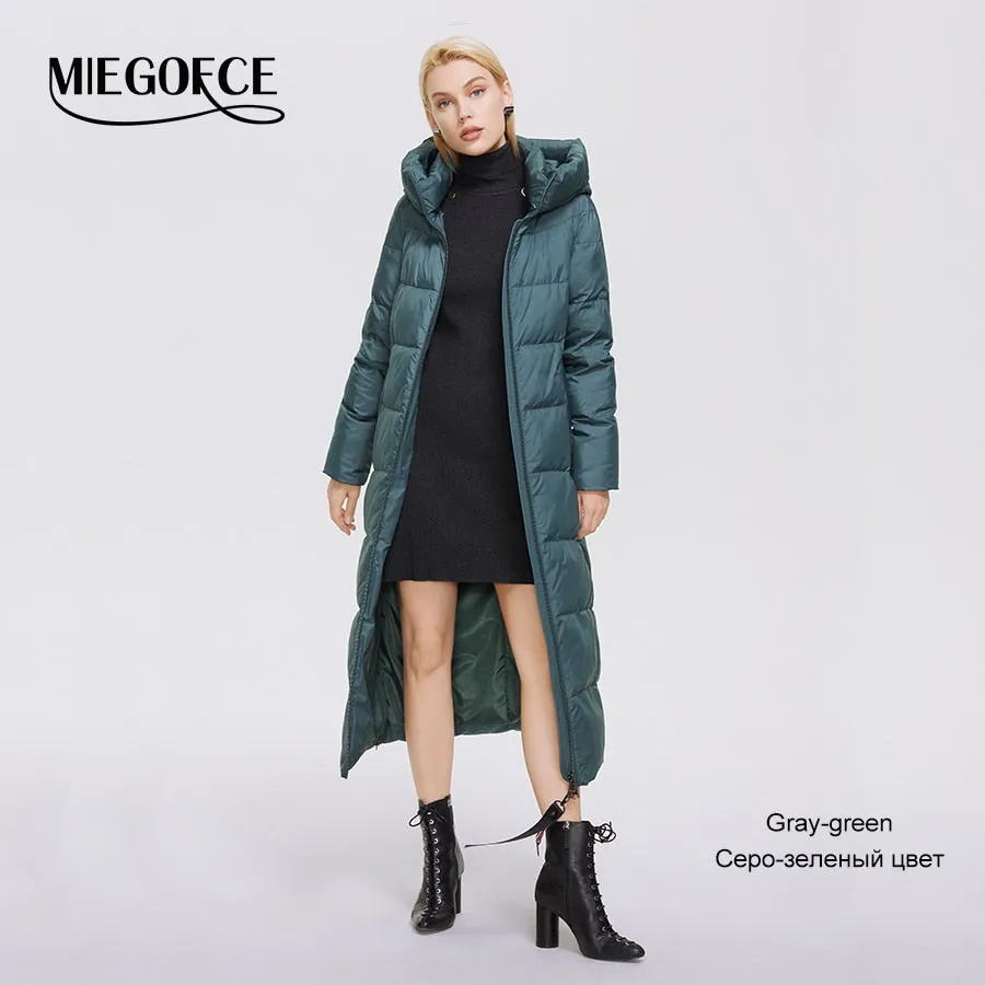 Winter Women's Outwear Parka Super Long Warm And Windproof Zipper Cotton Coat Winter Jackets