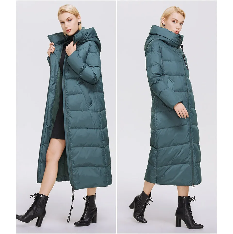 Winter Women's Outwear Parka Super Long Warm And Windproof Zipper Cotton Coat Winter Jackets