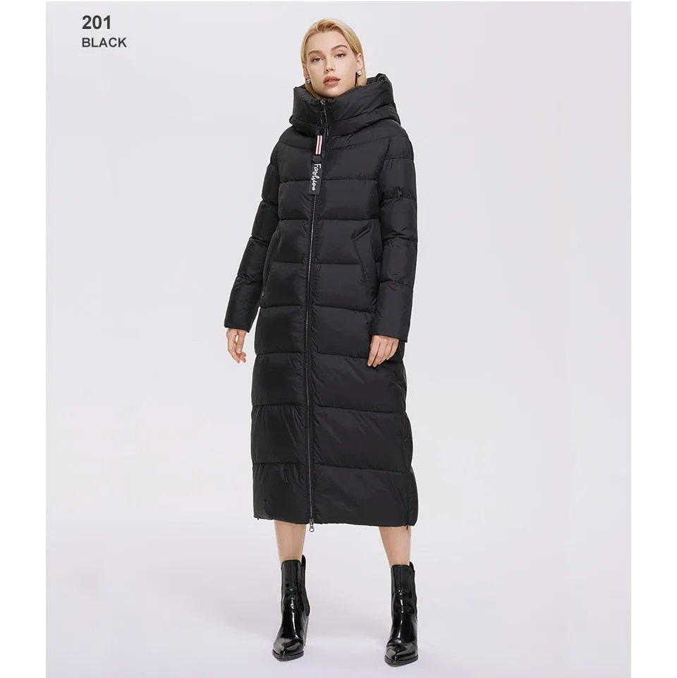 Winter Women's Outwear Parka Super Long Warm And Windproof Zipper Cotton Coat Winter Jackets