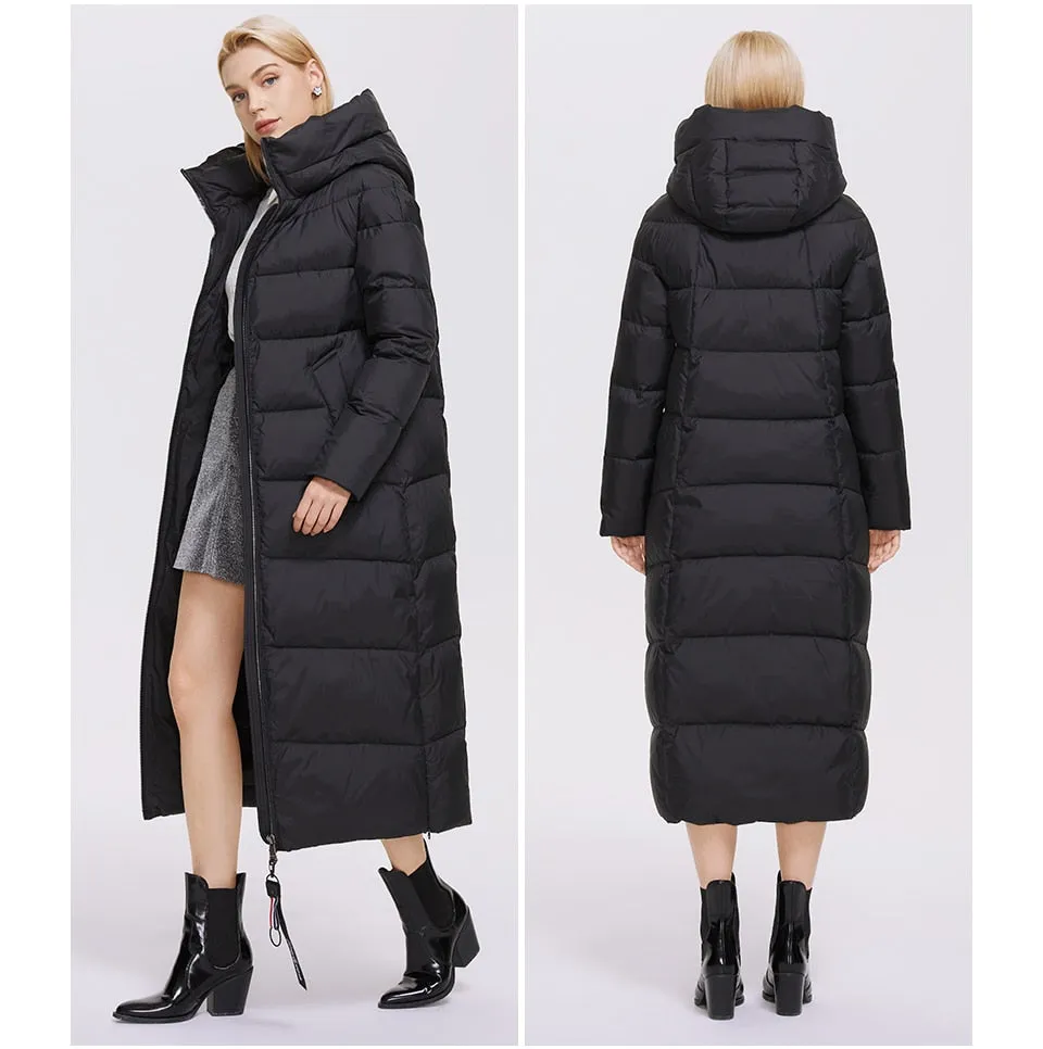 Winter Women's Outwear Parka Super Long Warm And Windproof Zipper Cotton Coat Winter Jackets