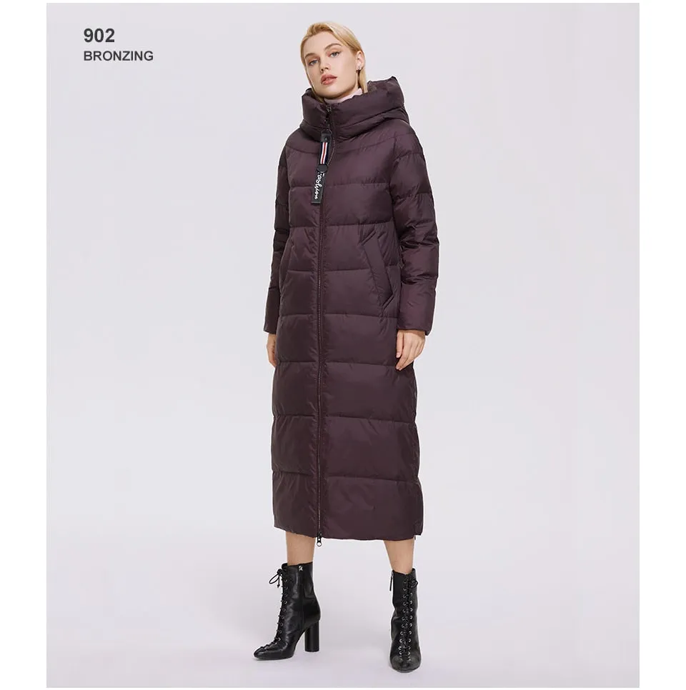 Winter Women's Outwear Parka Super Long Warm And Windproof Zipper Cotton Coat Winter Jackets