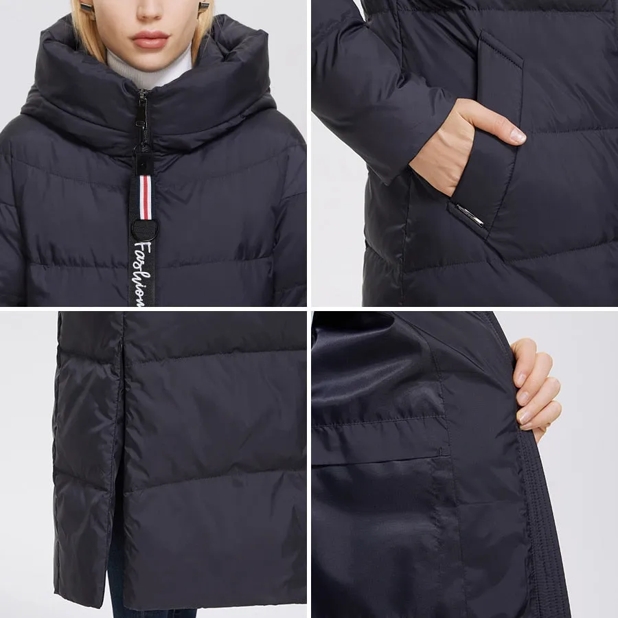 Winter Women's Outwear Parka Super Long Warm And Windproof Zipper Cotton Coat Winter Jackets