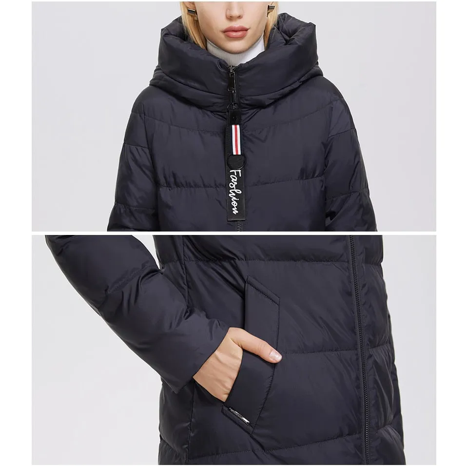 Winter Women's Outwear Parka Super Long Warm And Windproof Zipper Cotton Coat Winter Jackets