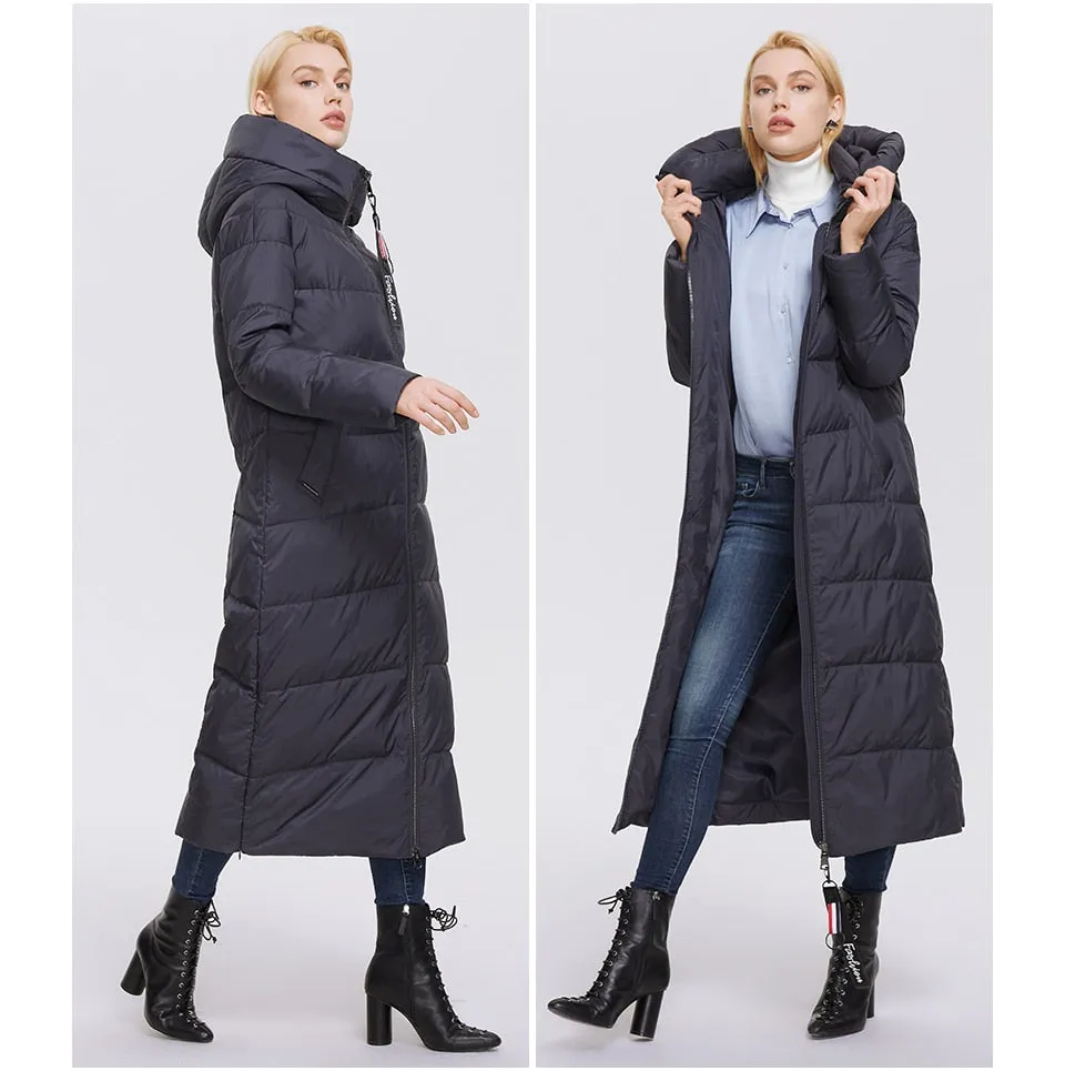 Winter Women's Outwear Parka Super Long Warm And Windproof Zipper Cotton Coat Winter Jackets