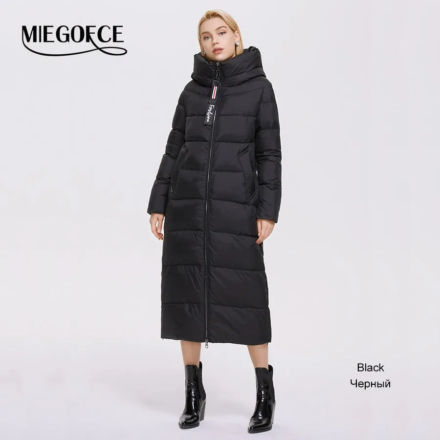 Winter Women's Outwear Parka Super Long Warm And Windproof Zipper Cotton Coat Winter Jackets