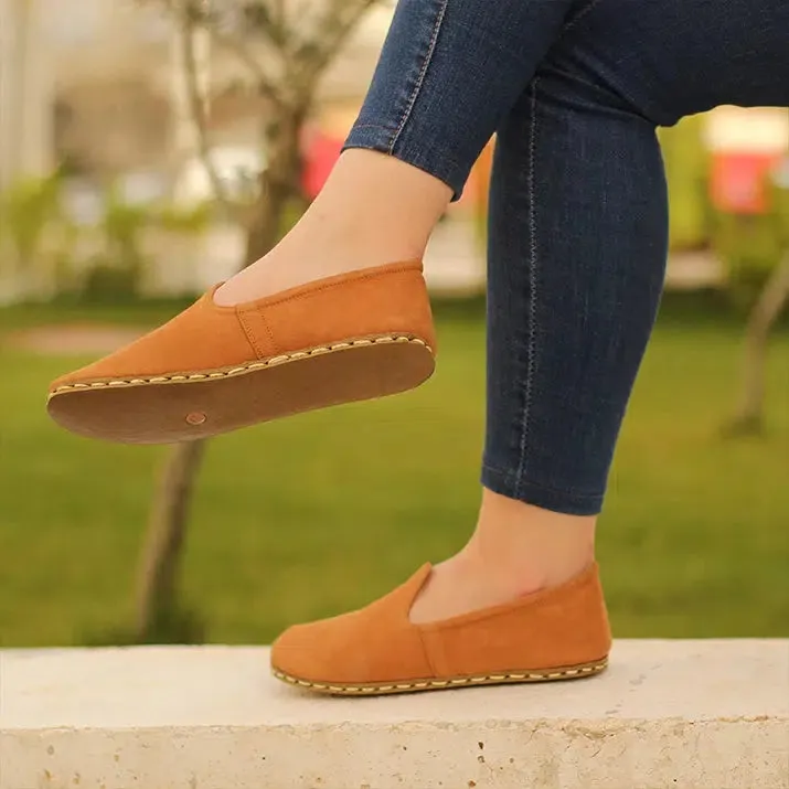 Women's Barefoot Shoes - Nubuck Orange